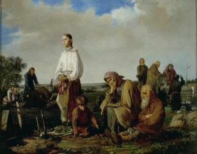 The Wake at the Cemetery by Aleksei Ivanovich Korzukhin